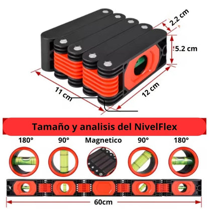 NivelFlex ® 2 en 1 Nivel de Mano Plegable
