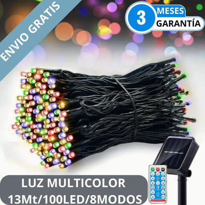 SolarGlow® Luz navideña Con Panel Solar 13 metros
