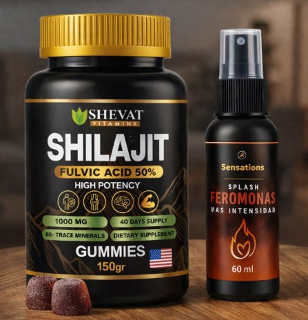 COMBO SHILAJIT GUMMIES 150 GR + SPLASH DE FEROMONAS 60 ML